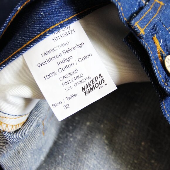 BNWT SS25 NAKED & FAMOUS WORKFORCE SELVEDGE DENIM JEANS 30 & 32 - Picture 9 of 16